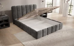 Designer Polsterbett Velaro in Cord mit Stauraum