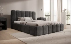 Designer Polsterbett Velaro in Cord mit Stauraum