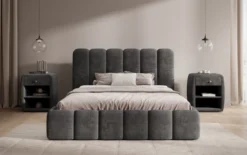 Designer Polsterbett Velaro in Cord mit Stauraum