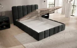 Designer Polsterbett Velaro in Cord mit Stauraum