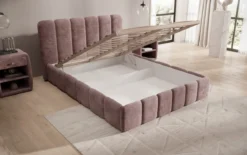 Designer Polsterbett Velaro in Cord mit Stauraum