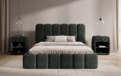 Designer Polsterbett Velaro in Cord mit Stauraum