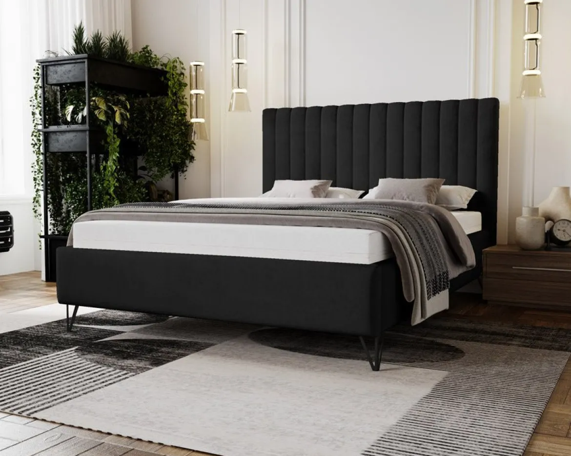 Designer Polsterbett Veleria in Samt ohne Stauraum