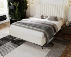Designer Polsterbett Veleria in Samt ohne Stauraum