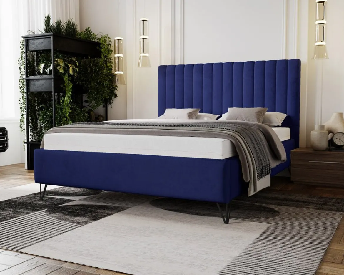 Designer Polsterbett Veleria in Samt ohne Stauraum