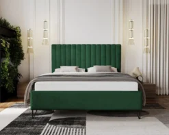 Designer Polsterbett Veleria in Samt ohne Stauraum