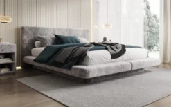 Designer Polsterbett Yumi in Samt