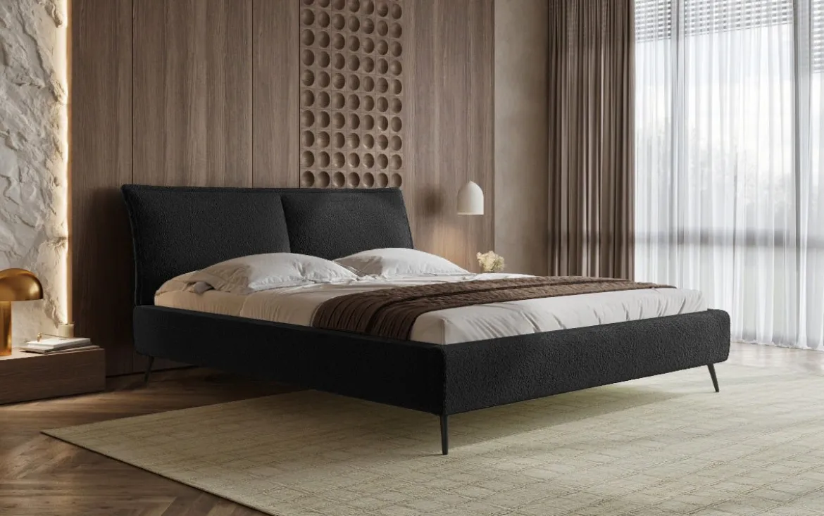 Designer Polsterbett Zoe Bouclé mit Stauraum