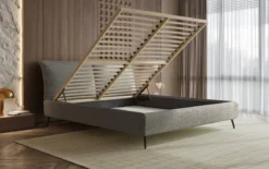 Designer Polsterbett Zoe Bouclé mit Stauraum