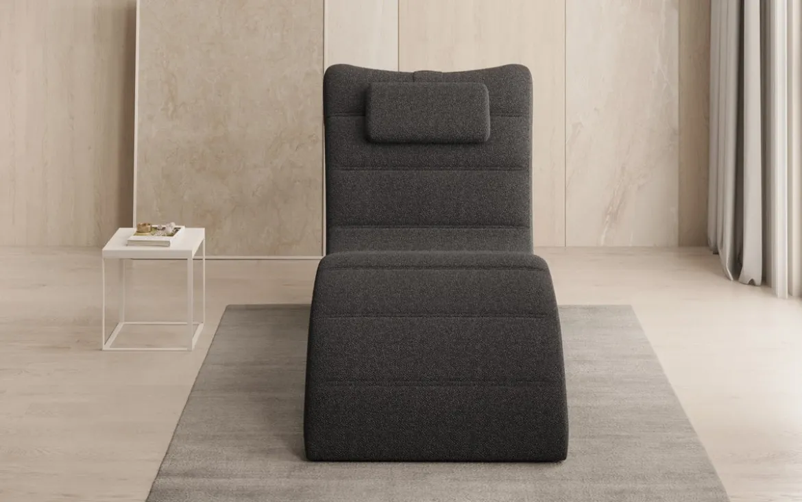 Designer Relax-Liege Leon in Bouclé