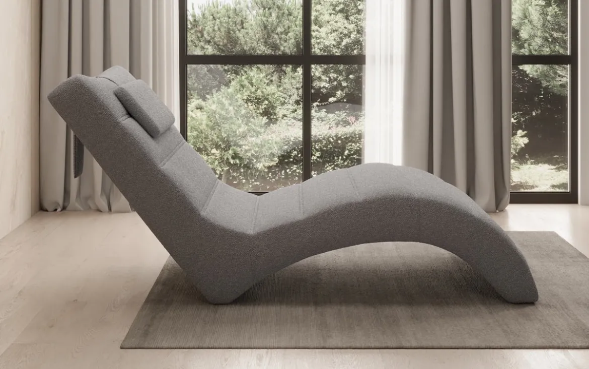Designer Relax-Liege Leon in Bouclé