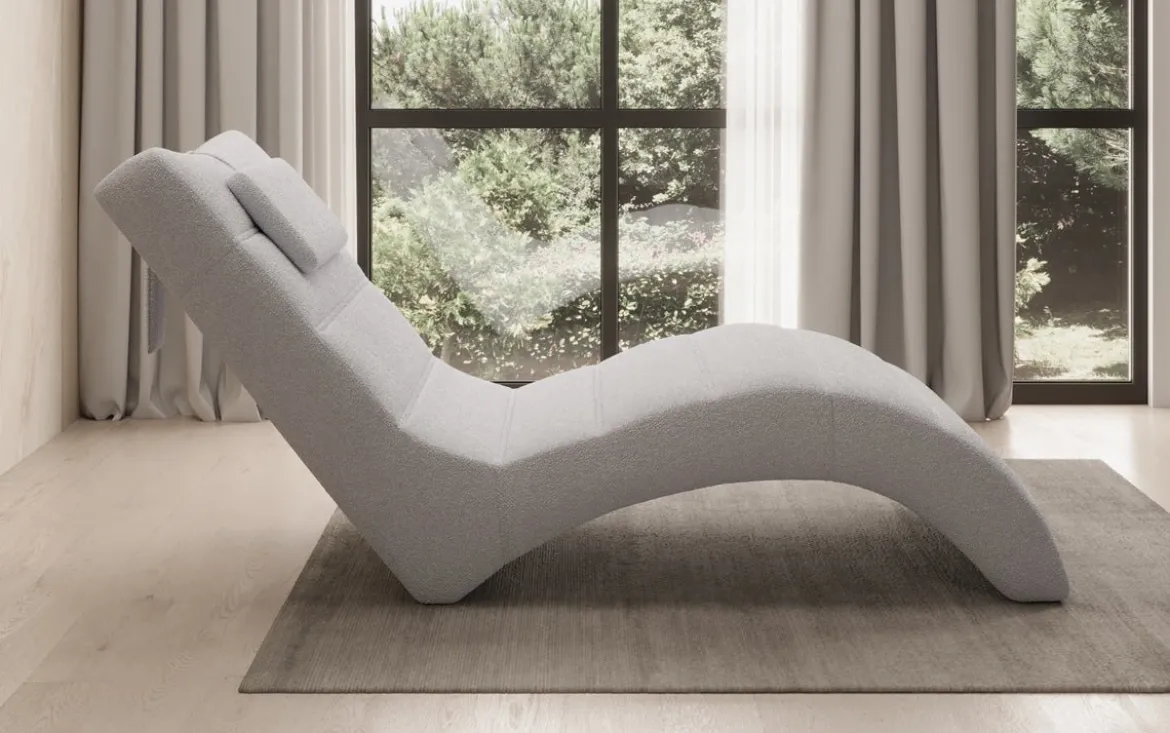 Designer Relax-Liege Leon in Bouclé