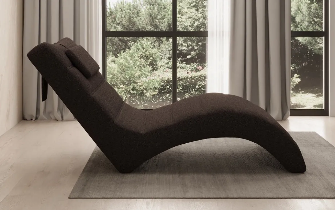Designer Relax-Liege Leon in Bouclé