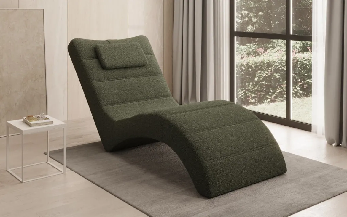 Designer Relax-Liege Leon in Bouclé