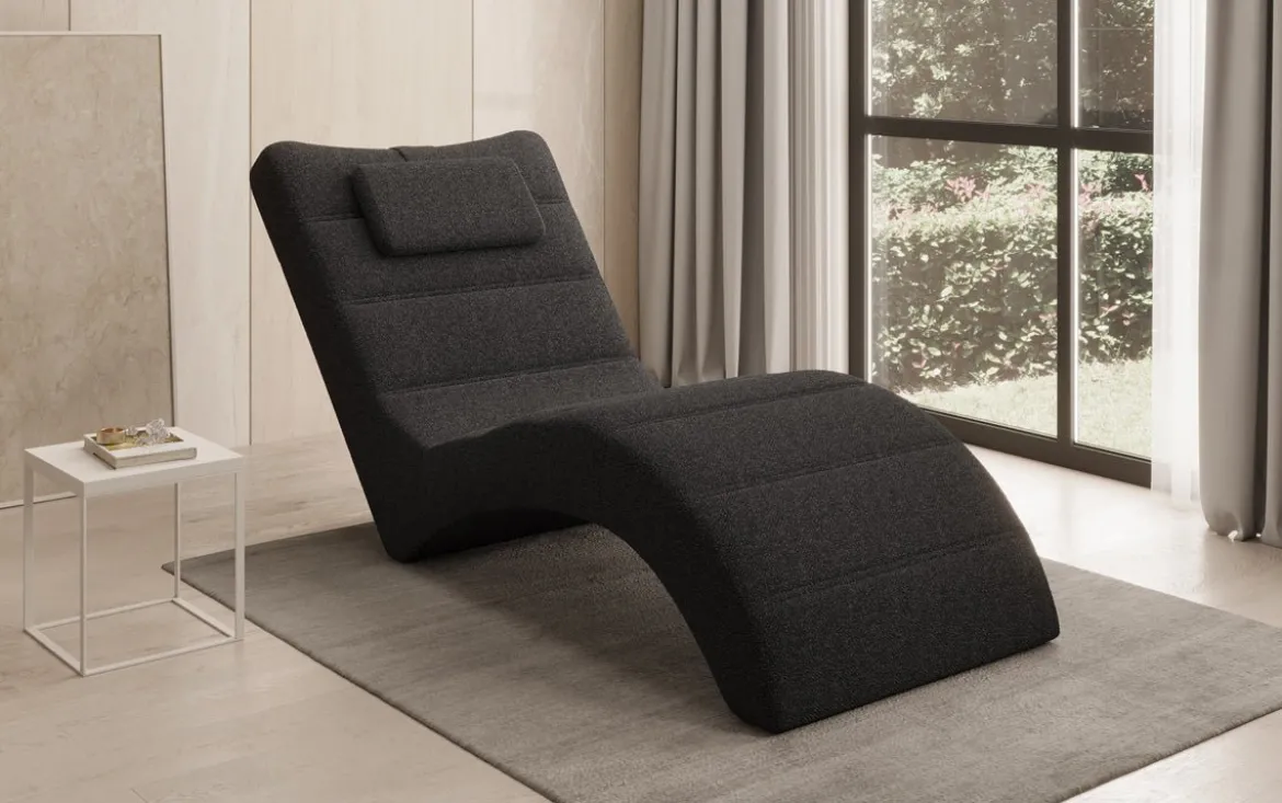 Designer Relax-Liege Leon in Bouclé
