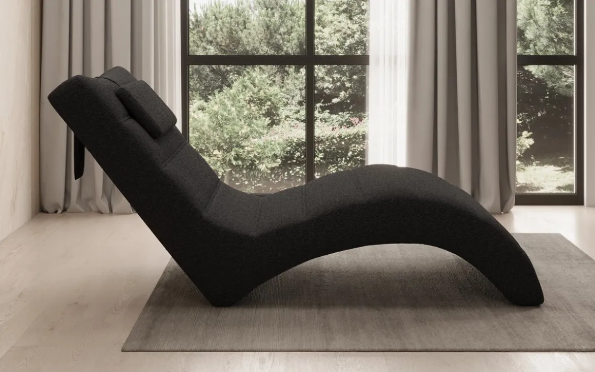 Designer Relax-Liege Leon in Bouclé