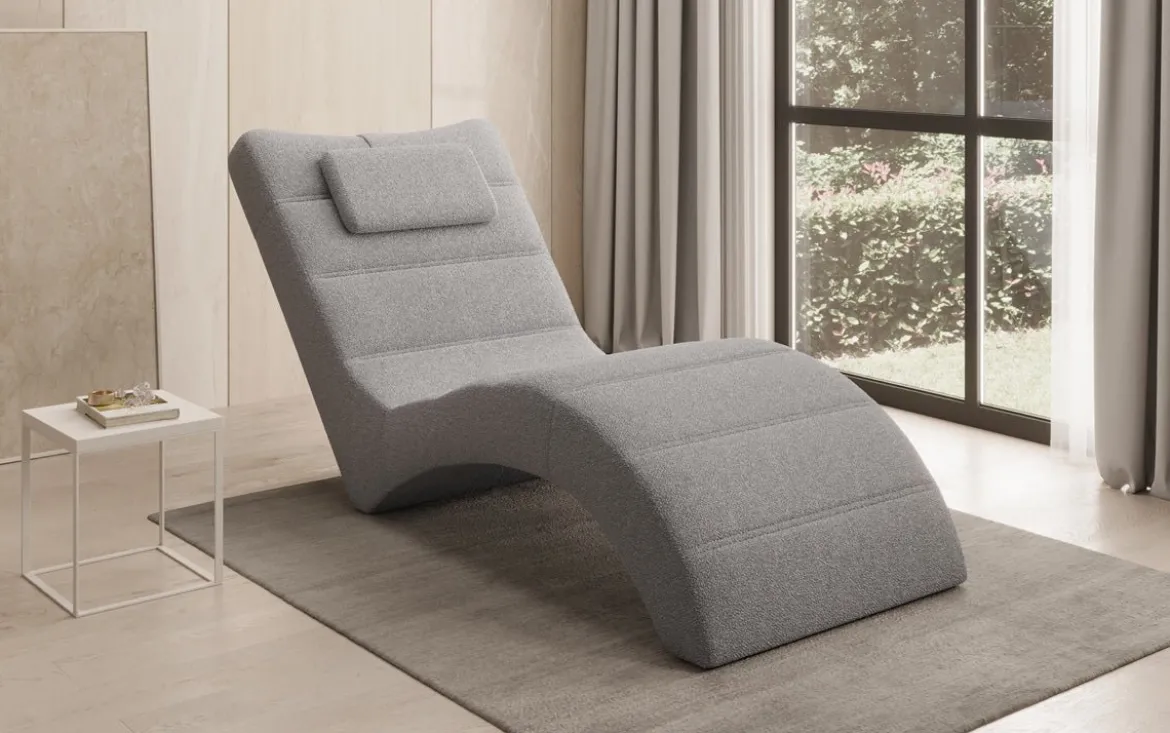 Designer Relax-Liege Leon in Bouclé