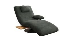 Designer Relax-Liege Velor Cord mit Drehfunktion und Beistelltisch