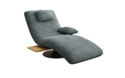Designer Relax-Liege Velor Cord mit Drehfunktion und Beistelltisch