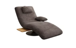 Designer Relax-Liege Velor Cord mit Drehfunktion und Beistelltisch