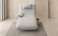 Designer Relax-Liege Velor Samt mit Drehfunktion und Beistelltisch