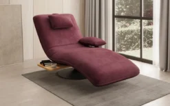 Designer Relax-Liege Velor Samt mit Drehfunktion und Beistelltisch