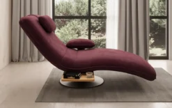 Designer Relax-Liege Velor Samt mit Drehfunktion und Beistelltisch