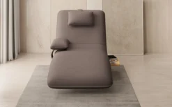 Designer Relax-Liege Velor Stoff mit Drehfunktion und Beistelltisch