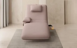 Designer Relax-Liege Velor Stoff mit Drehfunktion und Beistelltisch
