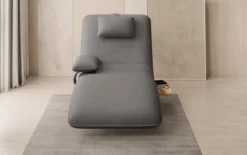 Designer Relax-Liege Velor Stoff mit Drehfunktion und Beistelltisch