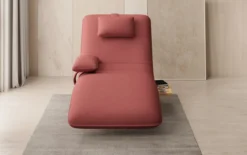 Designer Relax-Liege Velor Stoff mit Drehfunktion und Beistelltisch