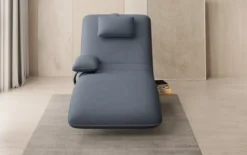 Designer Relax-Liege Velor Stoff mit Drehfunktion und Beistelltisch
