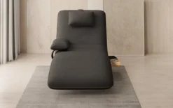 Designer Relax-Liege Velor Stoff mit Drehfunktion und Beistelltisch