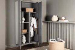 Designer Schrank Piring - in schlichtem Grau
