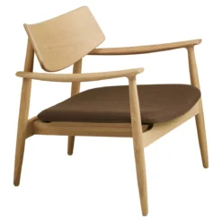 Designer Sessel Agnar Set mit Beistellhocker aus Eiche