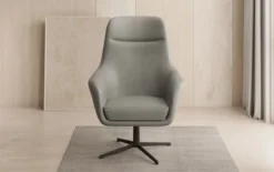 Designer Sessel Ren 360° Drehfunktion in Echtleder