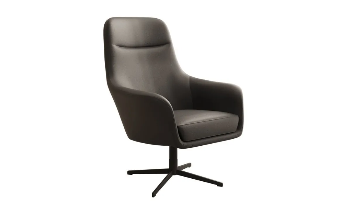Designer Sessel Ren 360° Drehfunktion in Echtleder