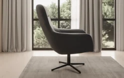 Designer Sessel Ren 360° Drehfunktion in Echtleder