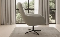 Designer Sessel Ren 360° Drehfunktion in Echtleder