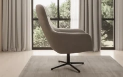 Designer Sessel Ren 360° Drehfunktion in Echtleder