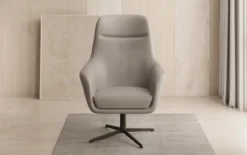 Designer Sessel Ren 360° Drehfunktion in Echtleder