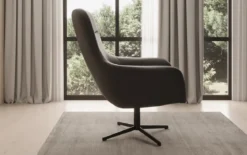 Designer Sessel Ren 360° Drehfunktion in Echtleder