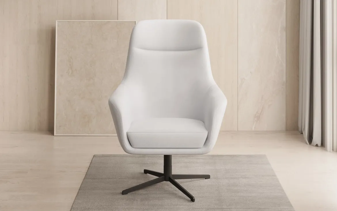 Designer Sessel Ren 360° Drehfunktion in Echtleder
