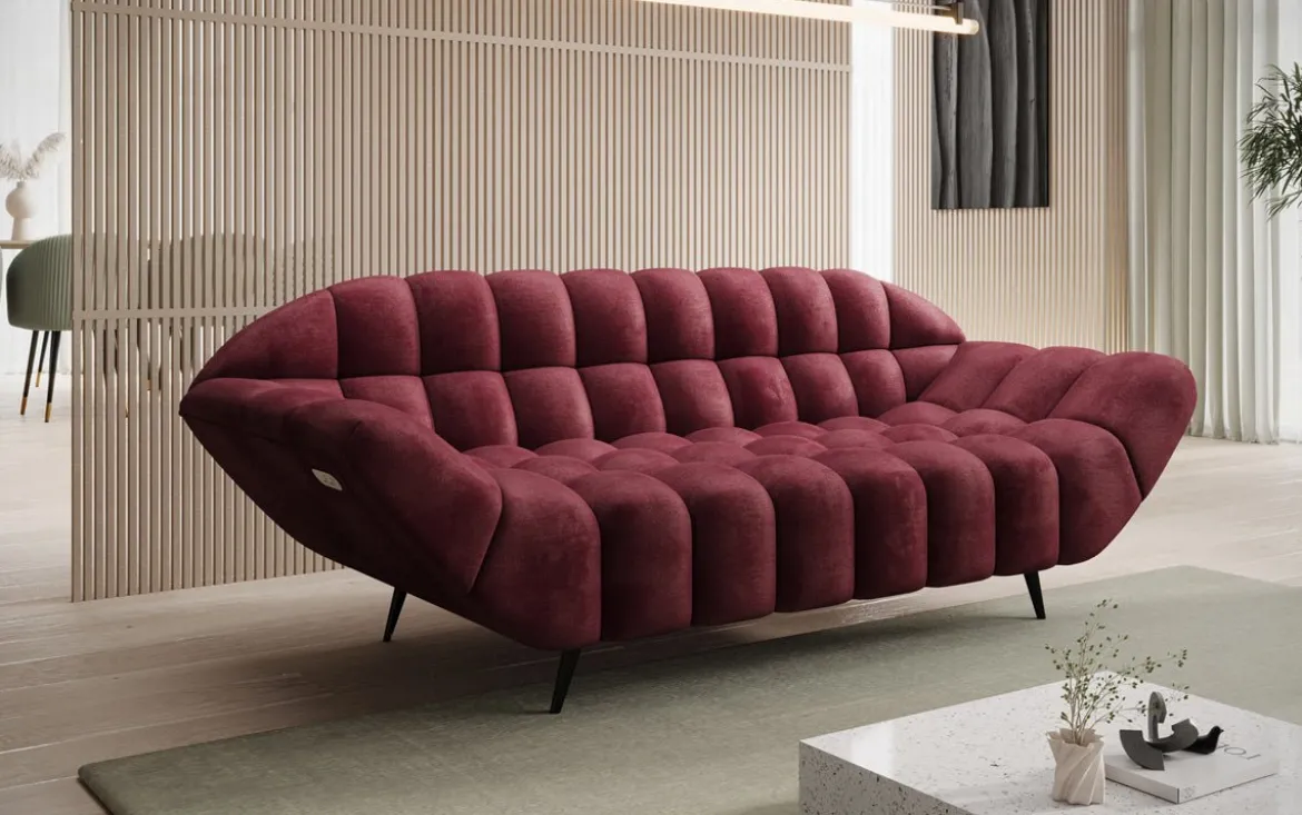 Designer 2 Sitzer Sofa Amora in Samt