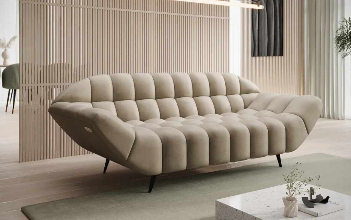 Designer 2 Sitzer Sofa Amora in Samt