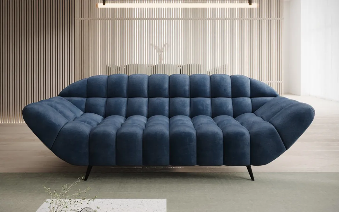 Designer 2 Sitzer Sofa Amora in Samt