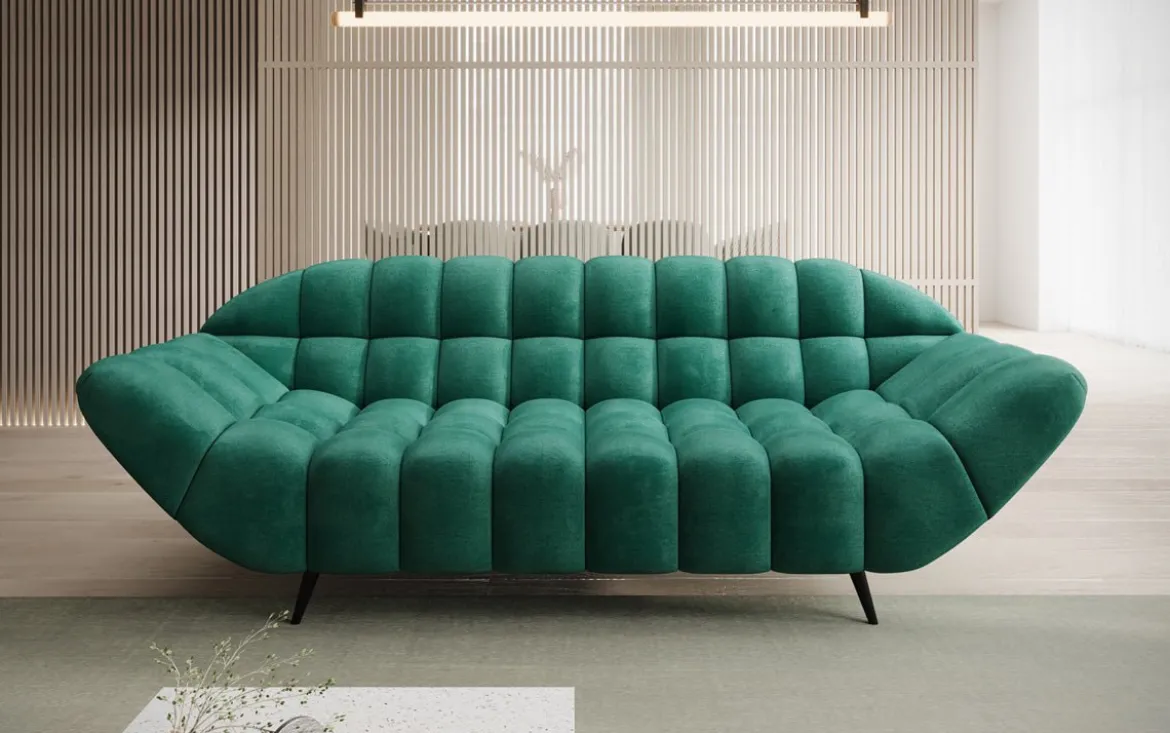 Designer 2 Sitzer Sofa Amora in Samt