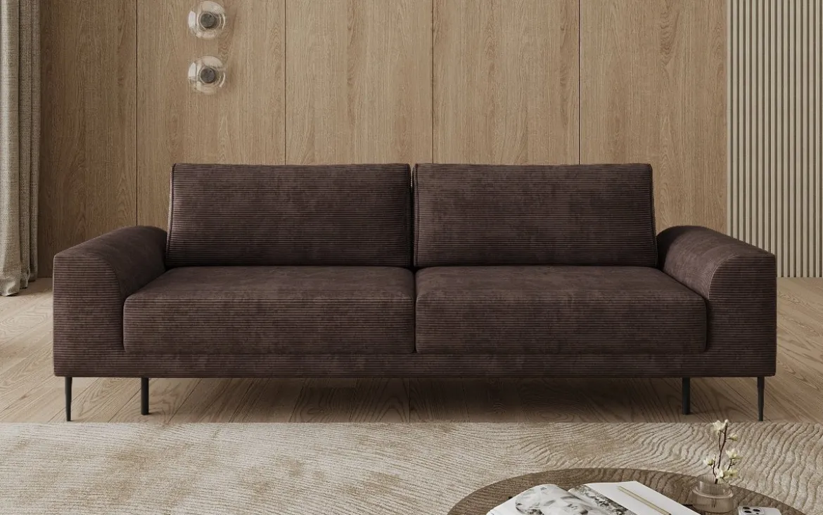 Designer 3 Sitzer Sofa Bloom in Cord mit Schlaffunktion und Stauraum