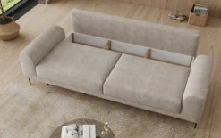 Designer 3 Sitzer Sofa Bloom in Cord mit Schlaffunktion und Stauraum