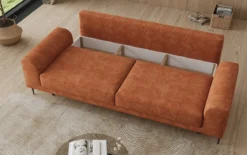 Designer 3 Sitzer Sofa Bloom in Cord mit Schlaffunktion und Stauraum